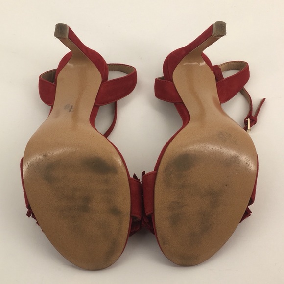 BANANA REPUBLIC Red Honey Fringe Sandal Size 6.5 - Picture 7 of 8